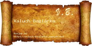 Valuch Boglárka névjegykártya
